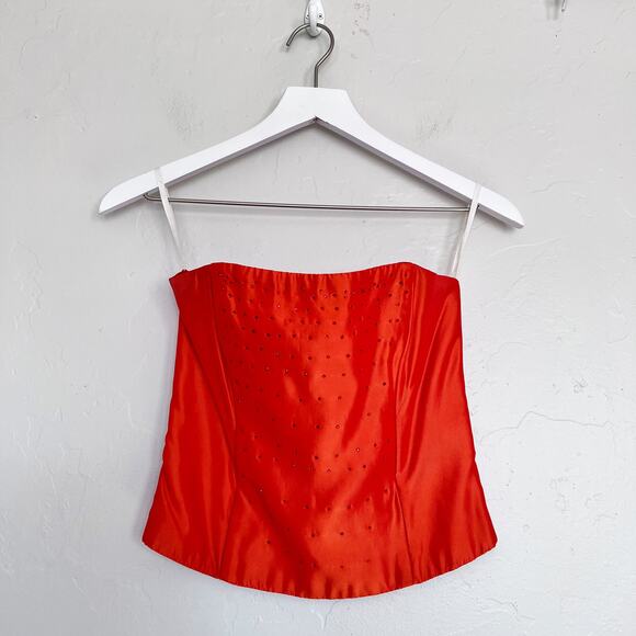 Jessica McClintock x Gunne Sax Millennium 2000 y2k Orange Two Piece Gown - Picture 5 of 12